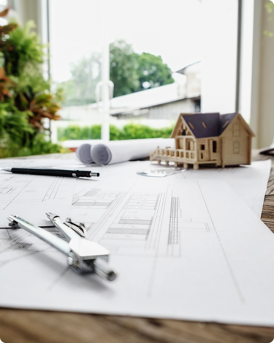 Immobilienmodell mit Stiften